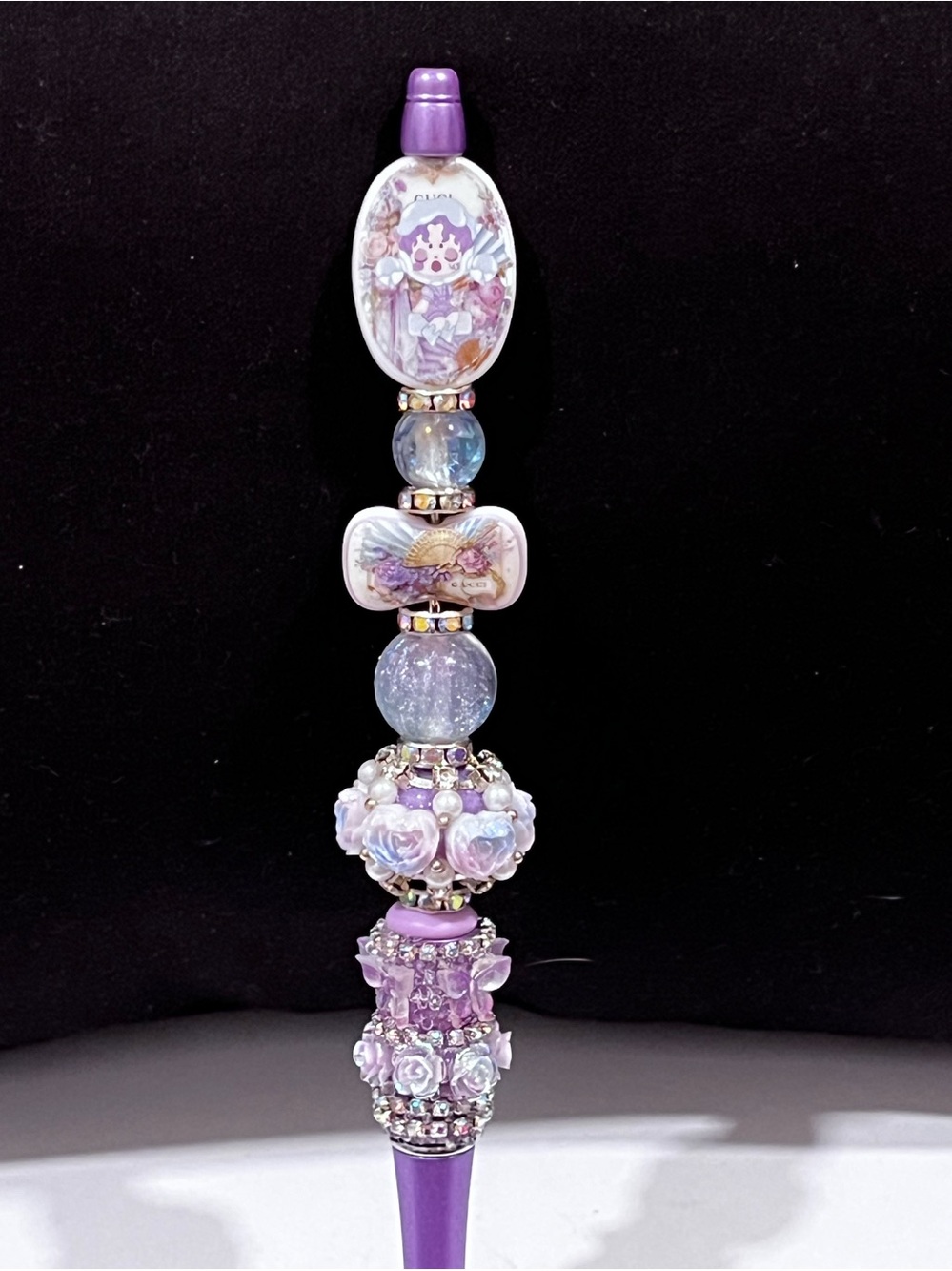 Fashion designer scull panda focal fancy beaded pen